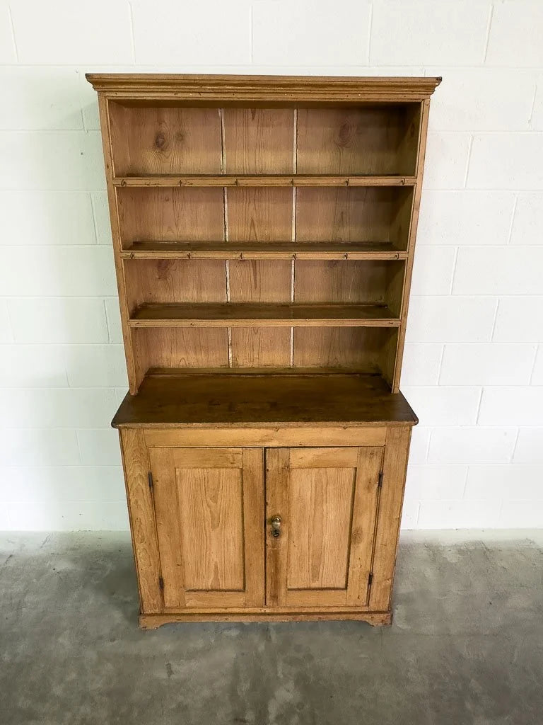 Narrow English pine kitchen dresser