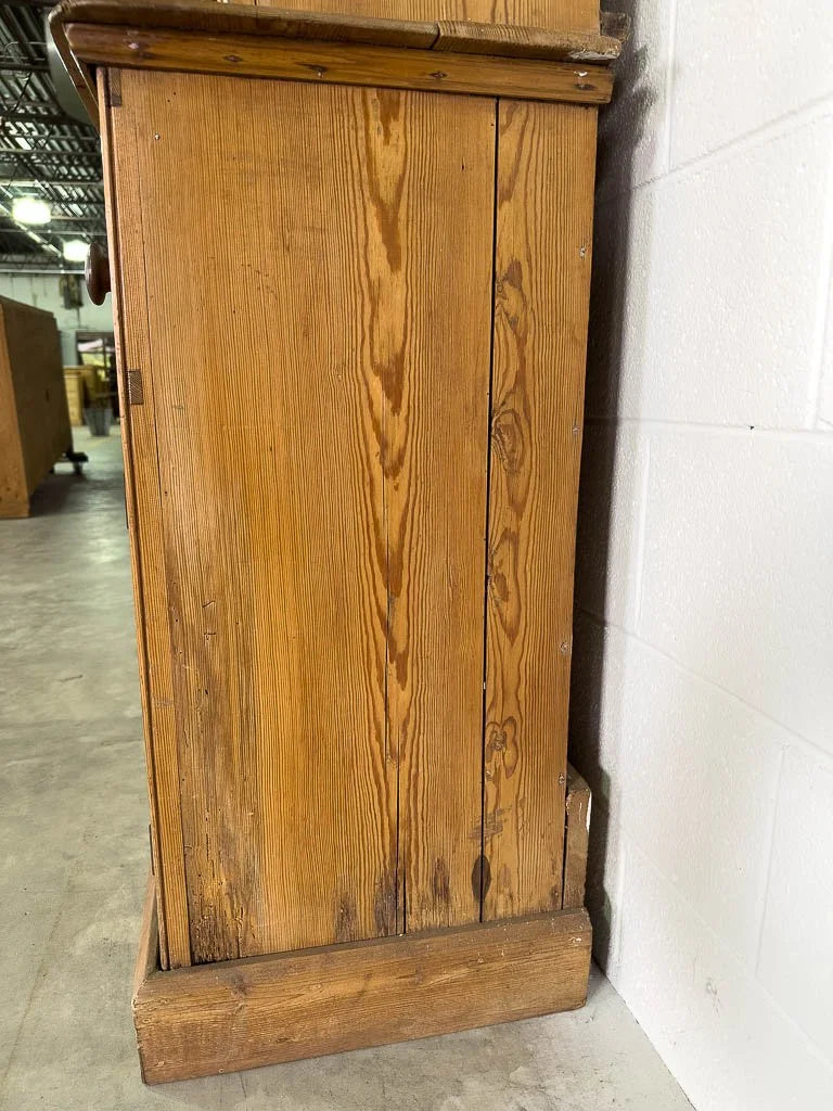 Mid-sized antique English pine kitchen hutch