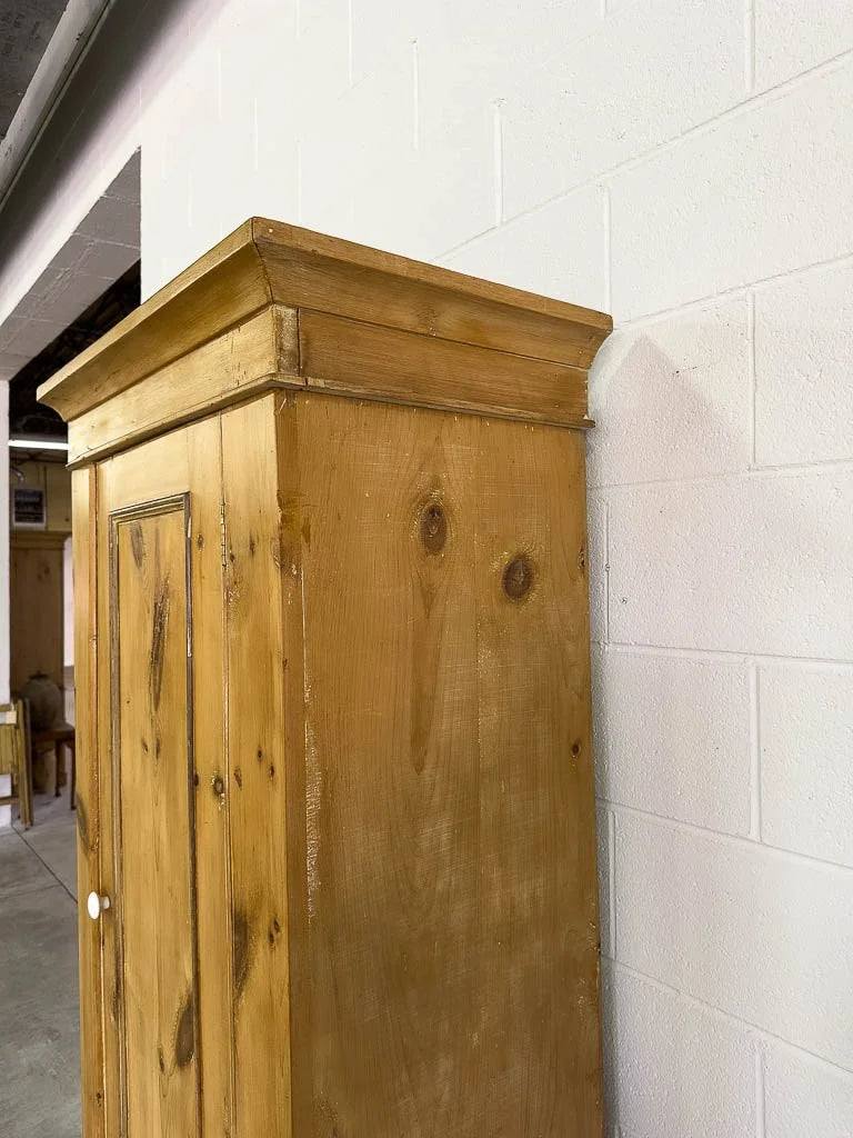 Simple antique pine wardrobe