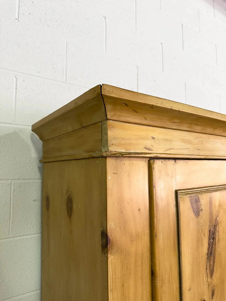 Simple antique pine wardrobe