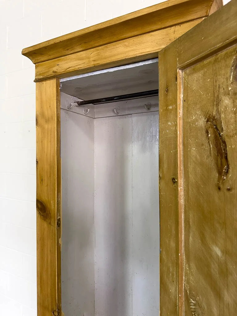 Simple antique pine wardrobe