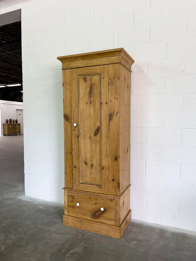 Simple antique pine wardrobe