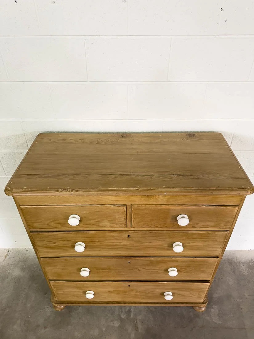 Substantial set of antique English pine drawers