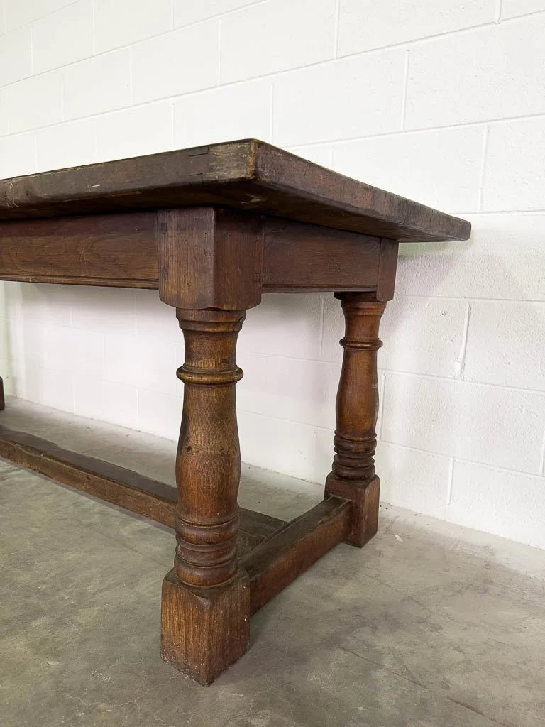 Large antique oak dining table