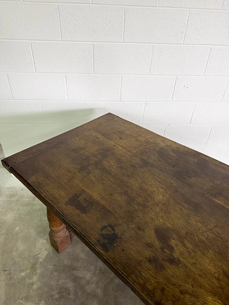 Large antique oak dining table