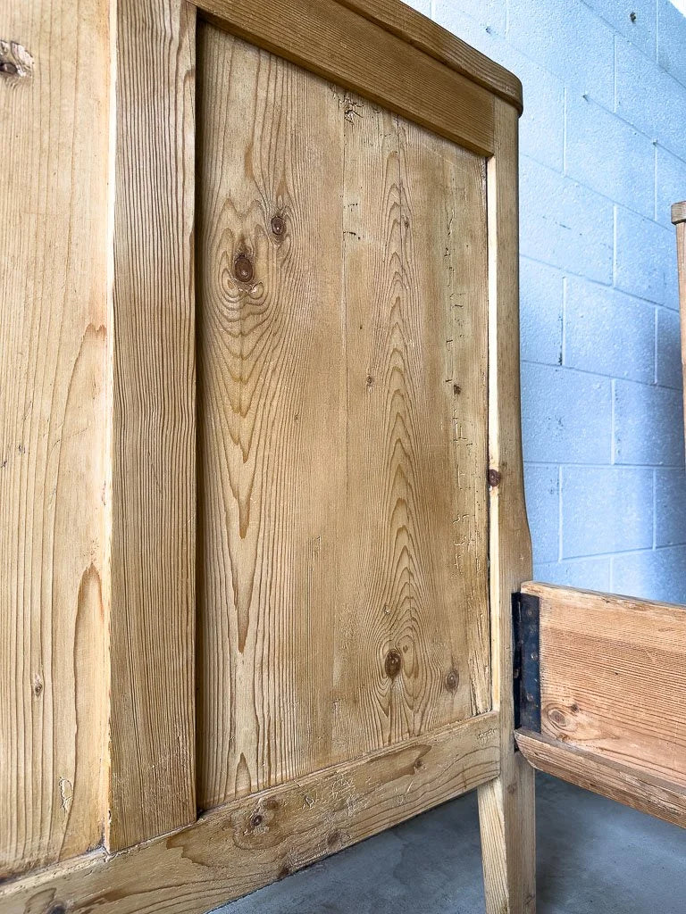 Pair of antique pine sleigh beds