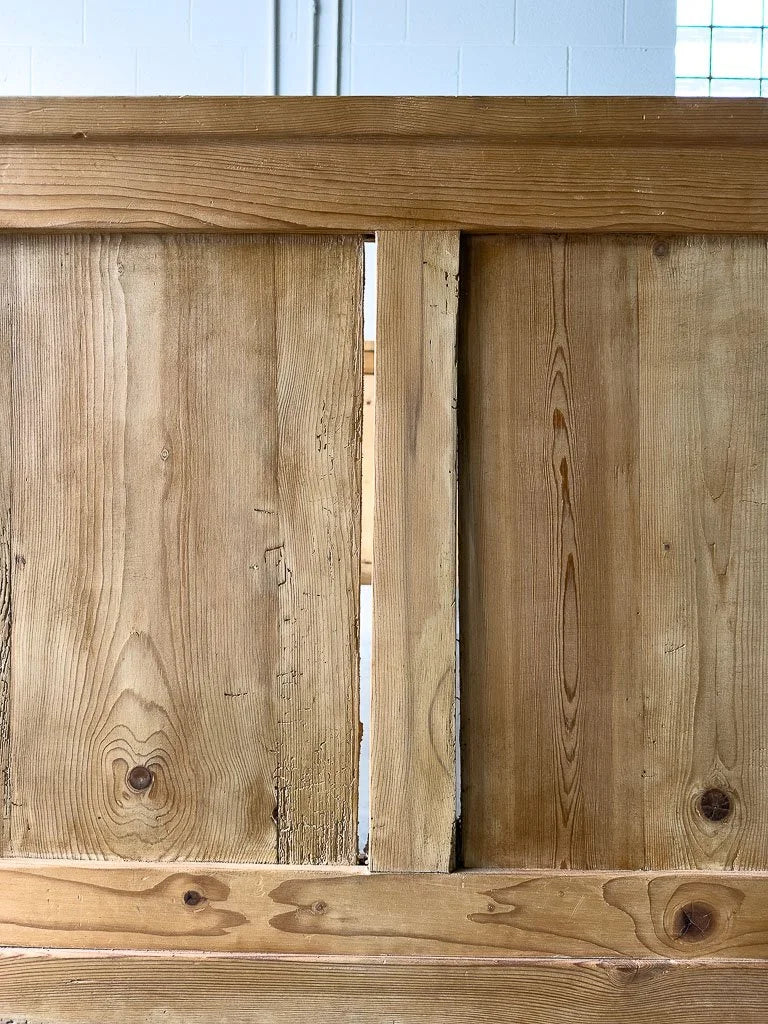 Pair of antique pine sleigh beds