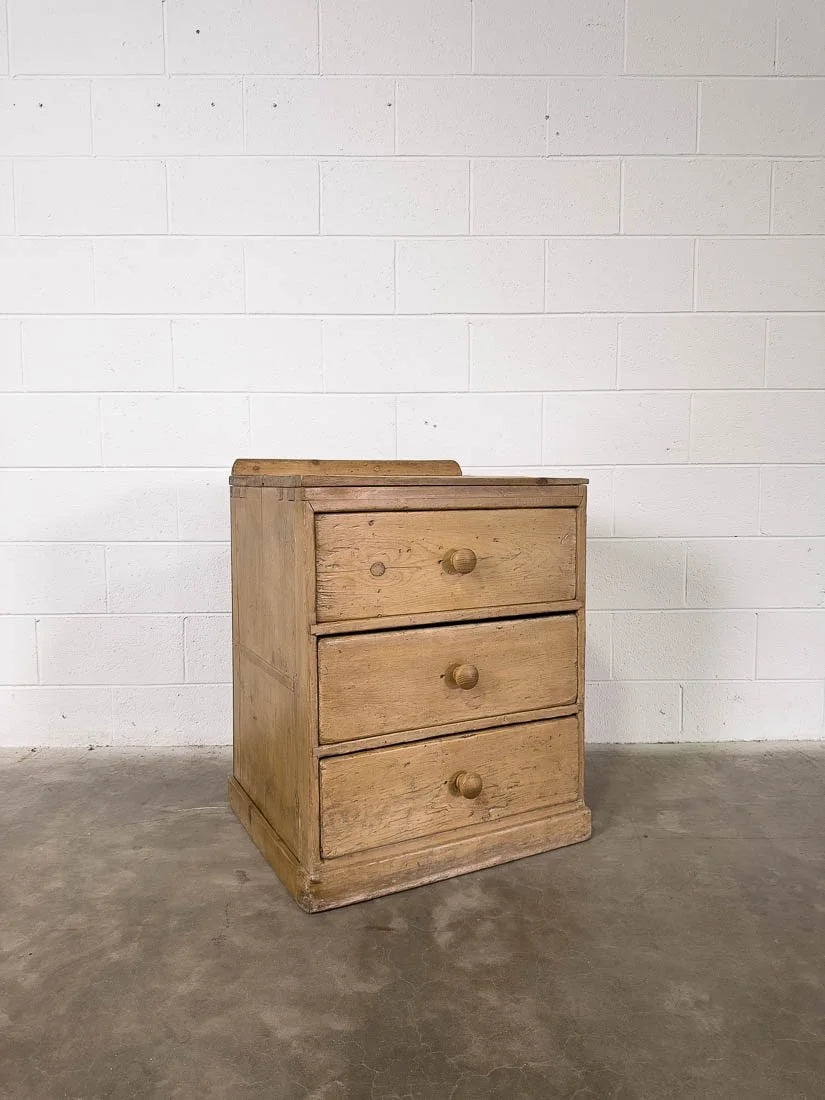 Small set of three antique English pine drawers