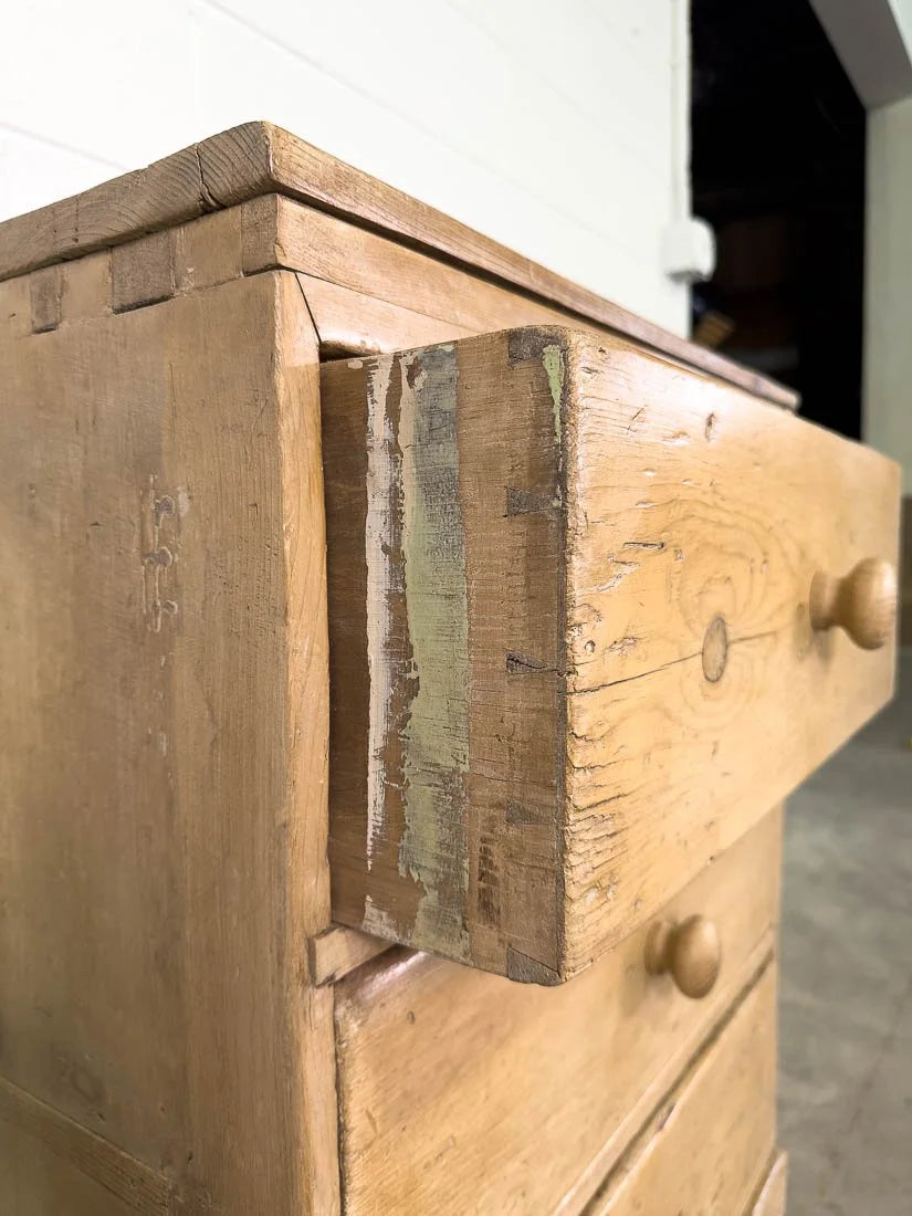 Small set of three antique English pine drawers