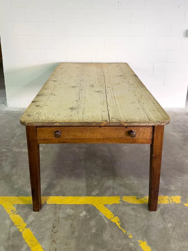 Antique English dining table with drawers - House on Horizon