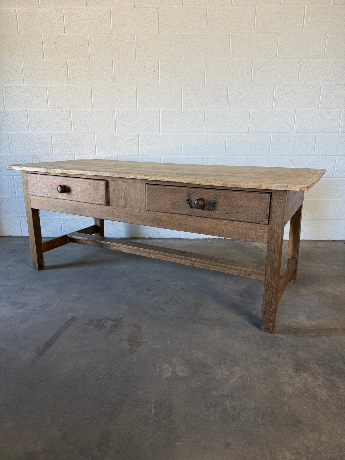 Antique English Oak and Sycamore Prep Table - House on Horizon