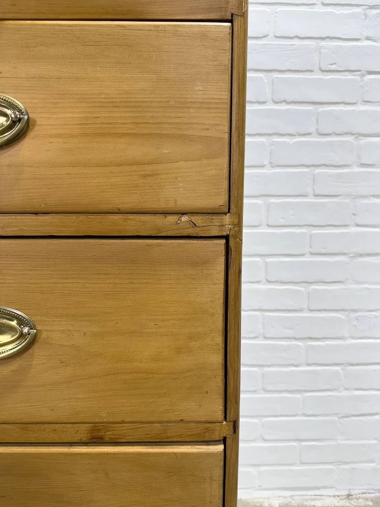 Antique English pine dresser with oval brasses - House on Horizon