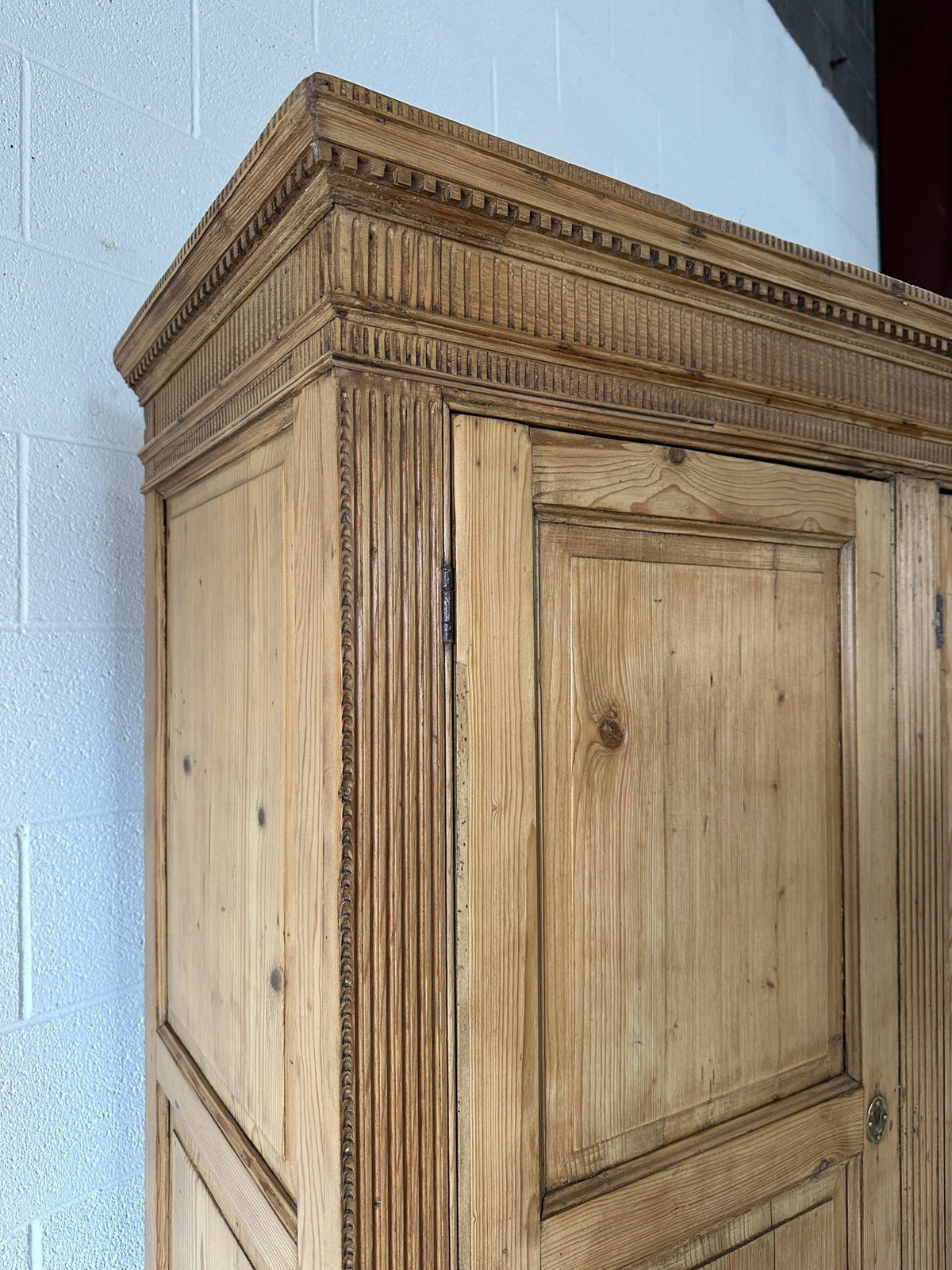 Antique English pine housekeeper’s cupboard - House on Horizon