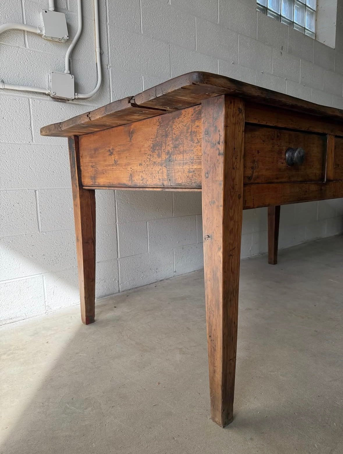 Antique English pine prep table - House on Horizon