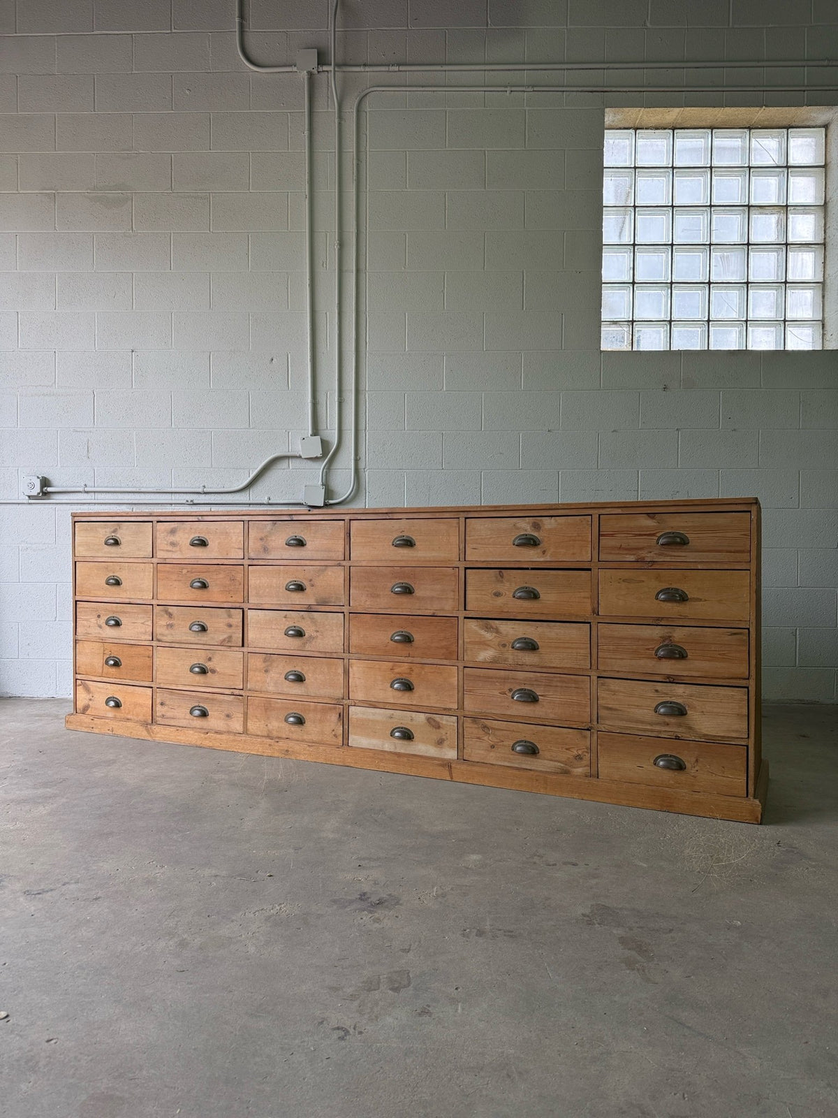 Antique European bank of haberdashery drawers - House on Horizon