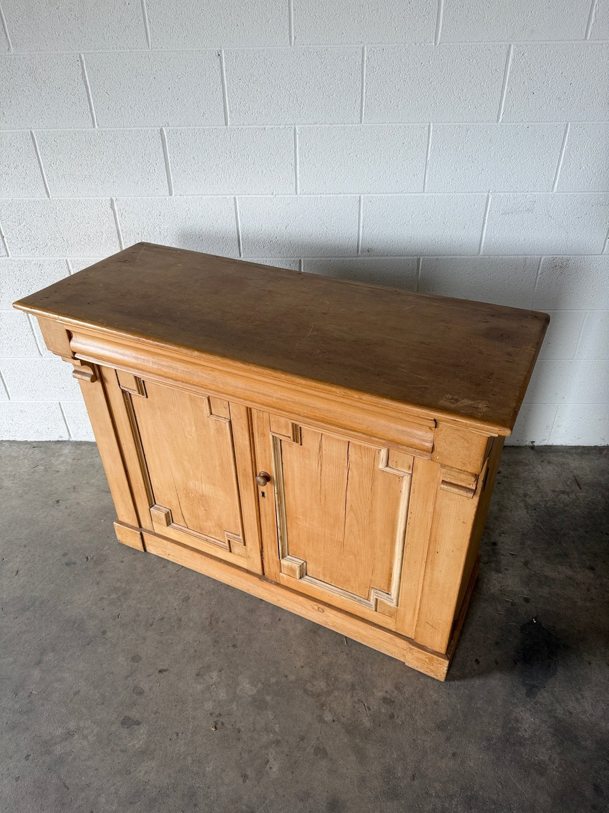 Antique European pine cupboard with hidden upper drawer - House on Horizon
