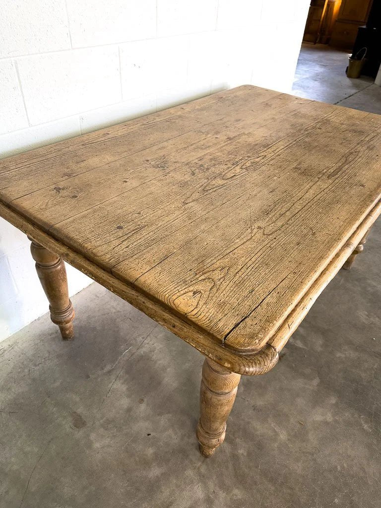 Antique European pine kitchen table - House on Horizon