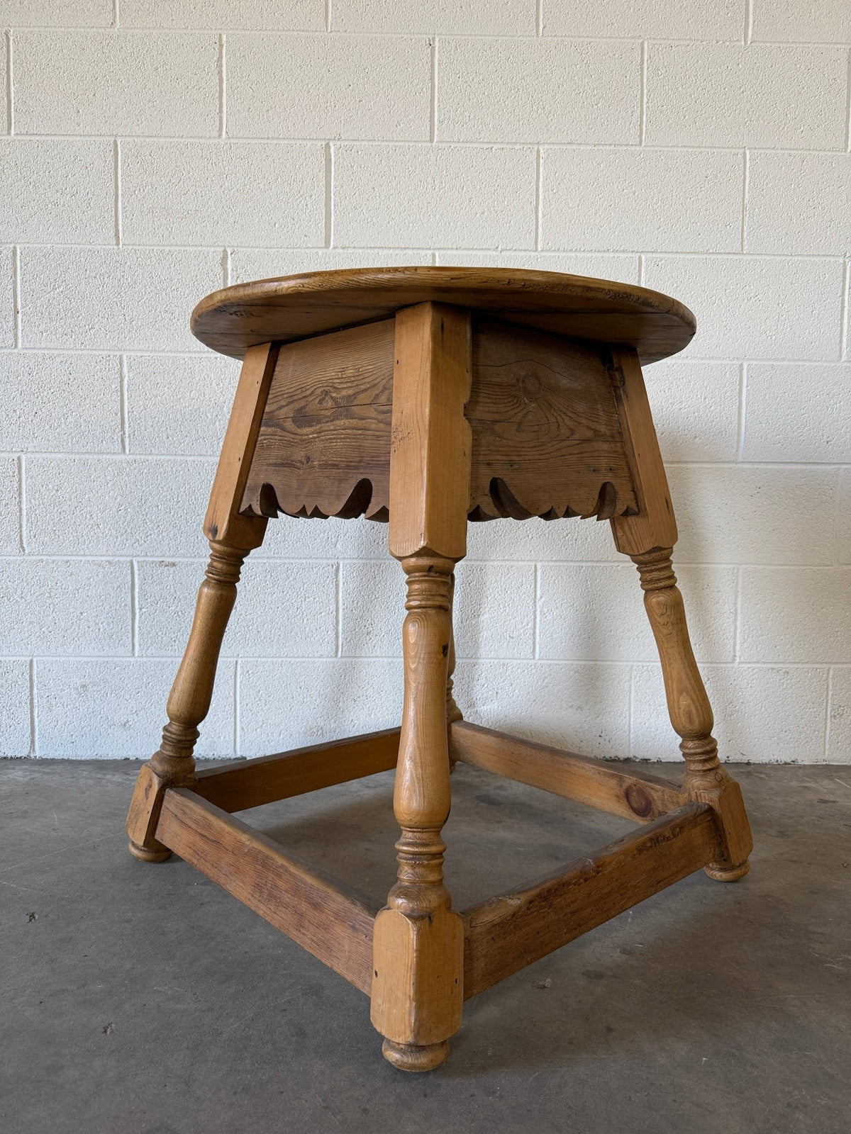 Antique European pine side table with drawer - House on Horizon