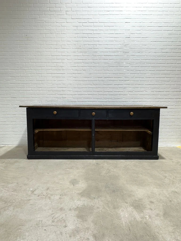 Antique French shop counter painted black - House on Horizon
