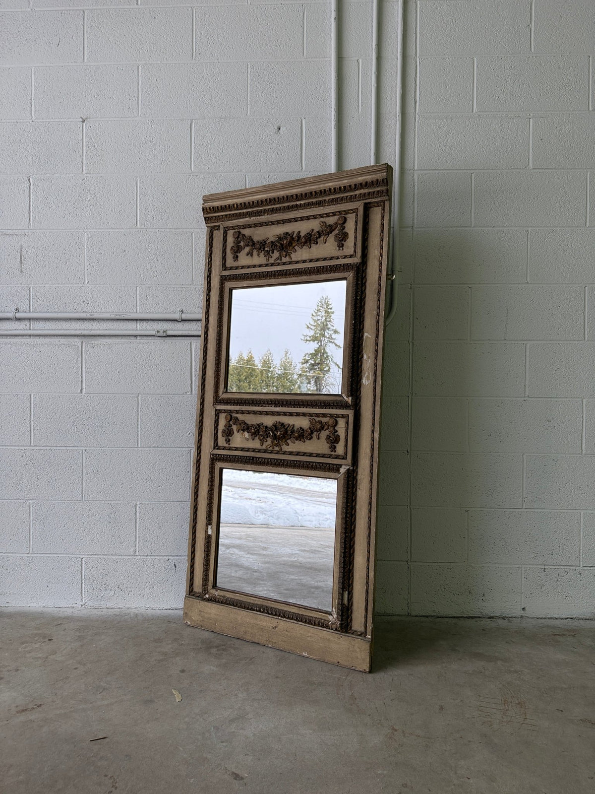 Antique French trumeau mirror - House on Horizon