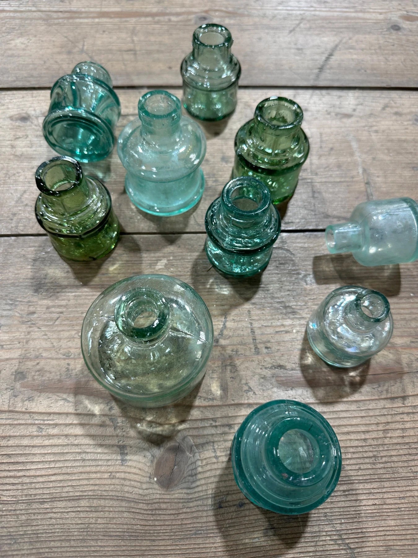 Antique glass ink wells - House on Horizon