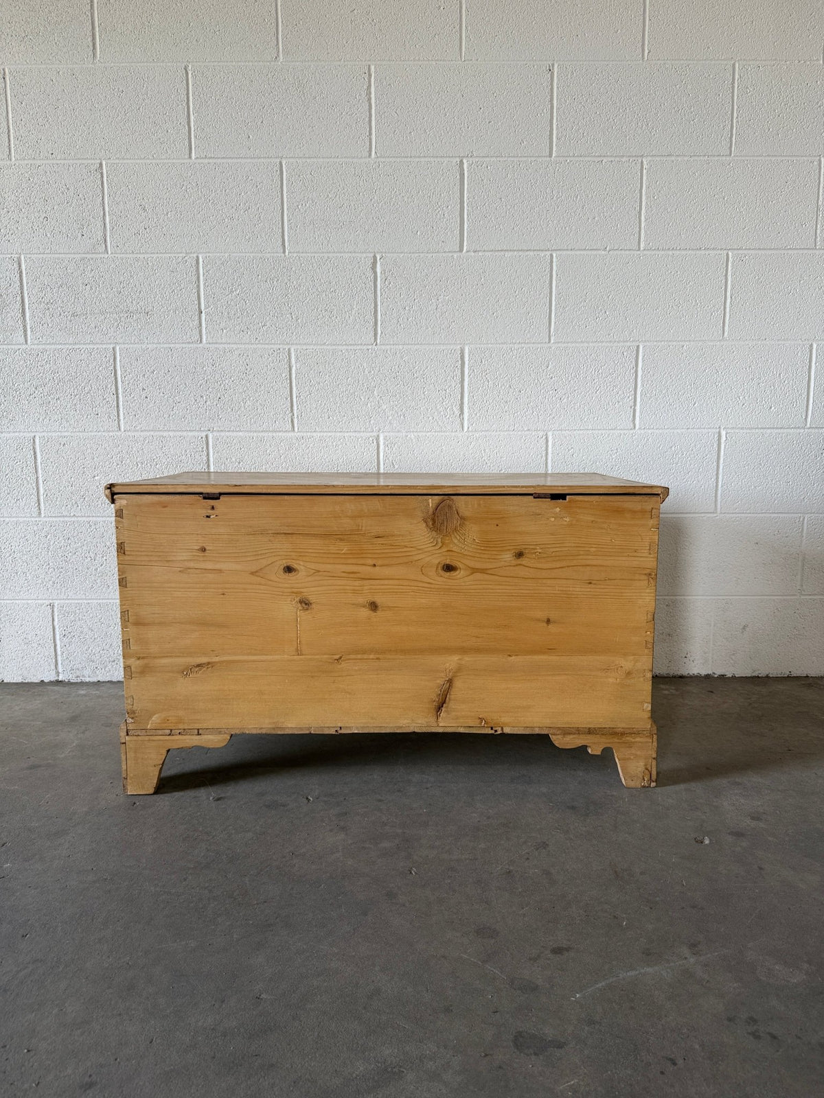 Antique Pine Blanket Box with Bracket Feet - House on Horizon