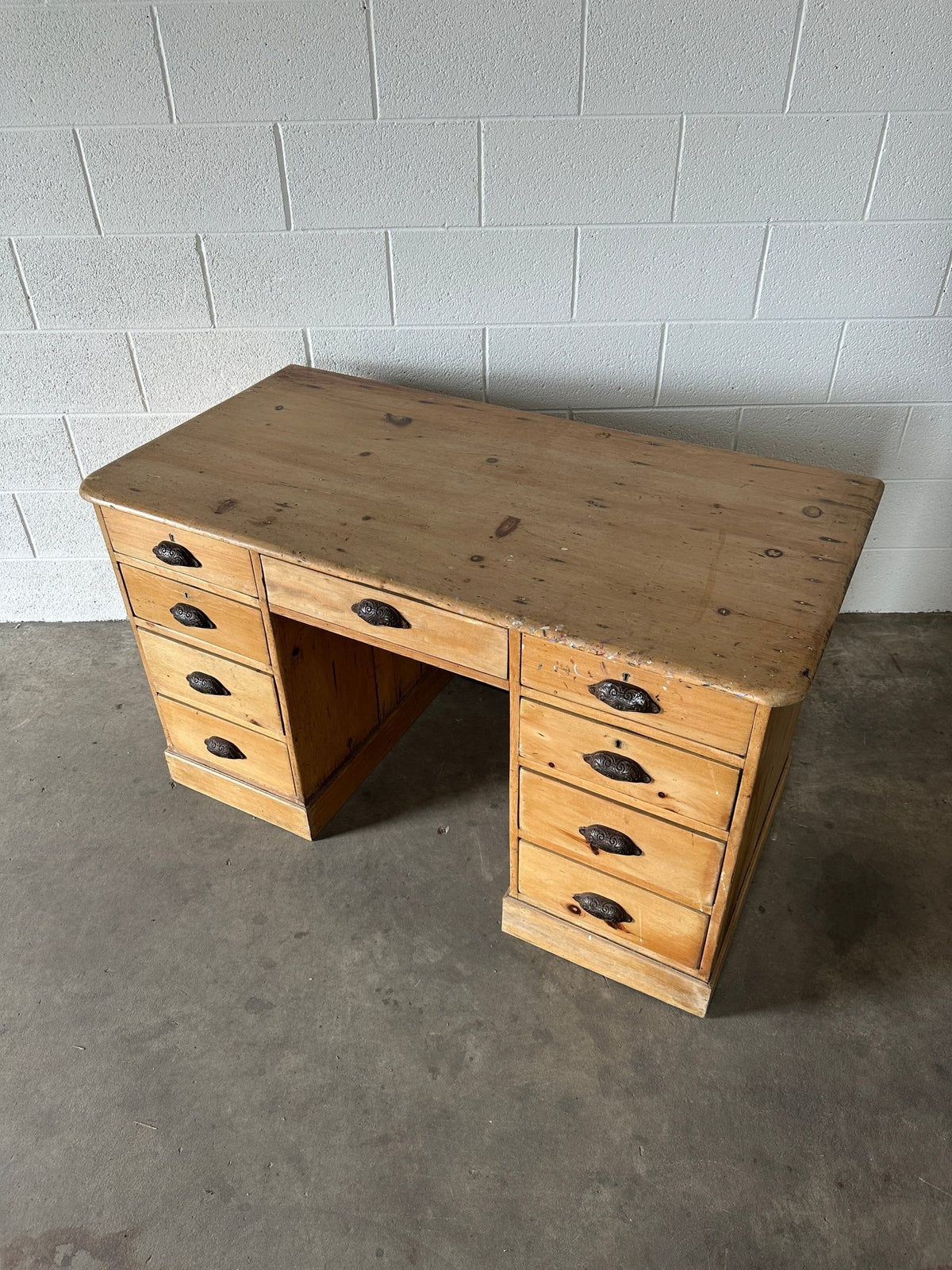 Antique Pine Desk - House on Horizon