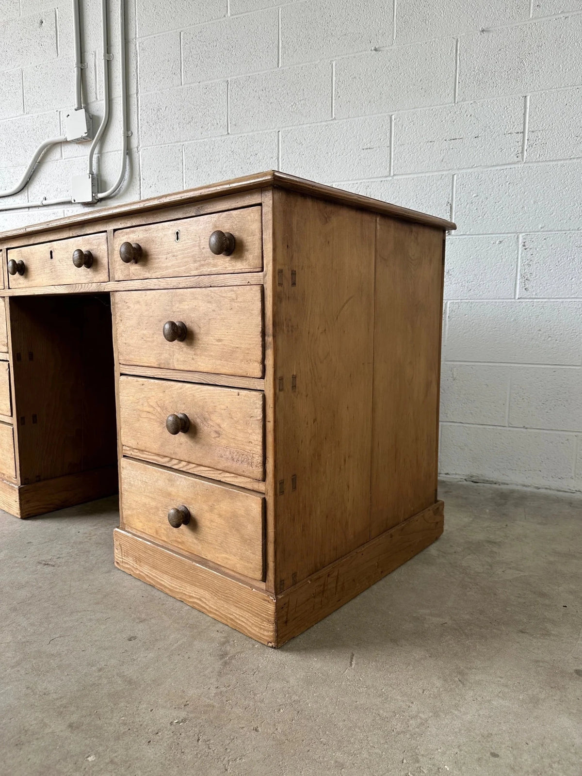 Antique pine desk with finished back - House on Horizon