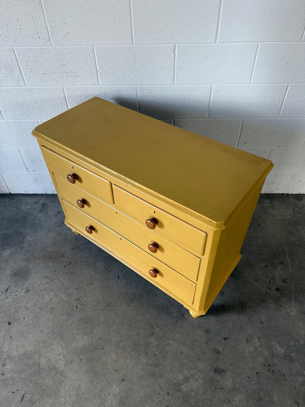 Antique pine drawers painted yellow - House on Horizon