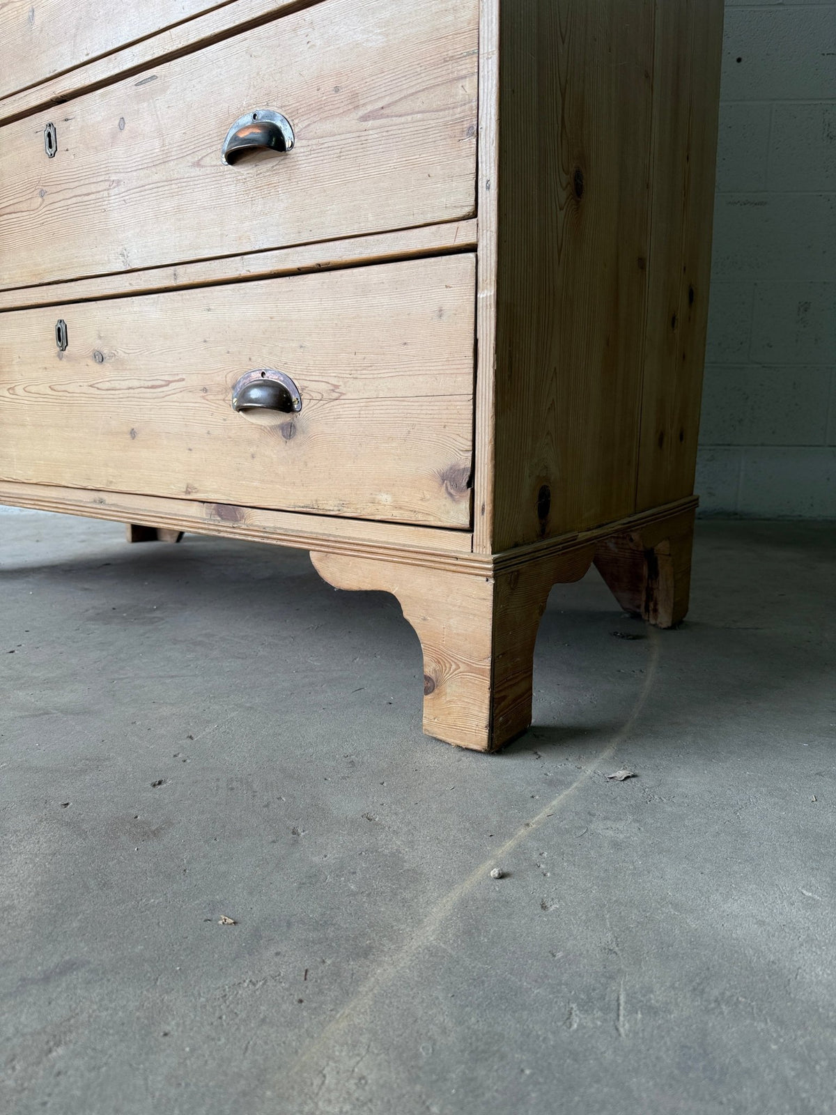 Antique pine linen press with working key - House on Horizon