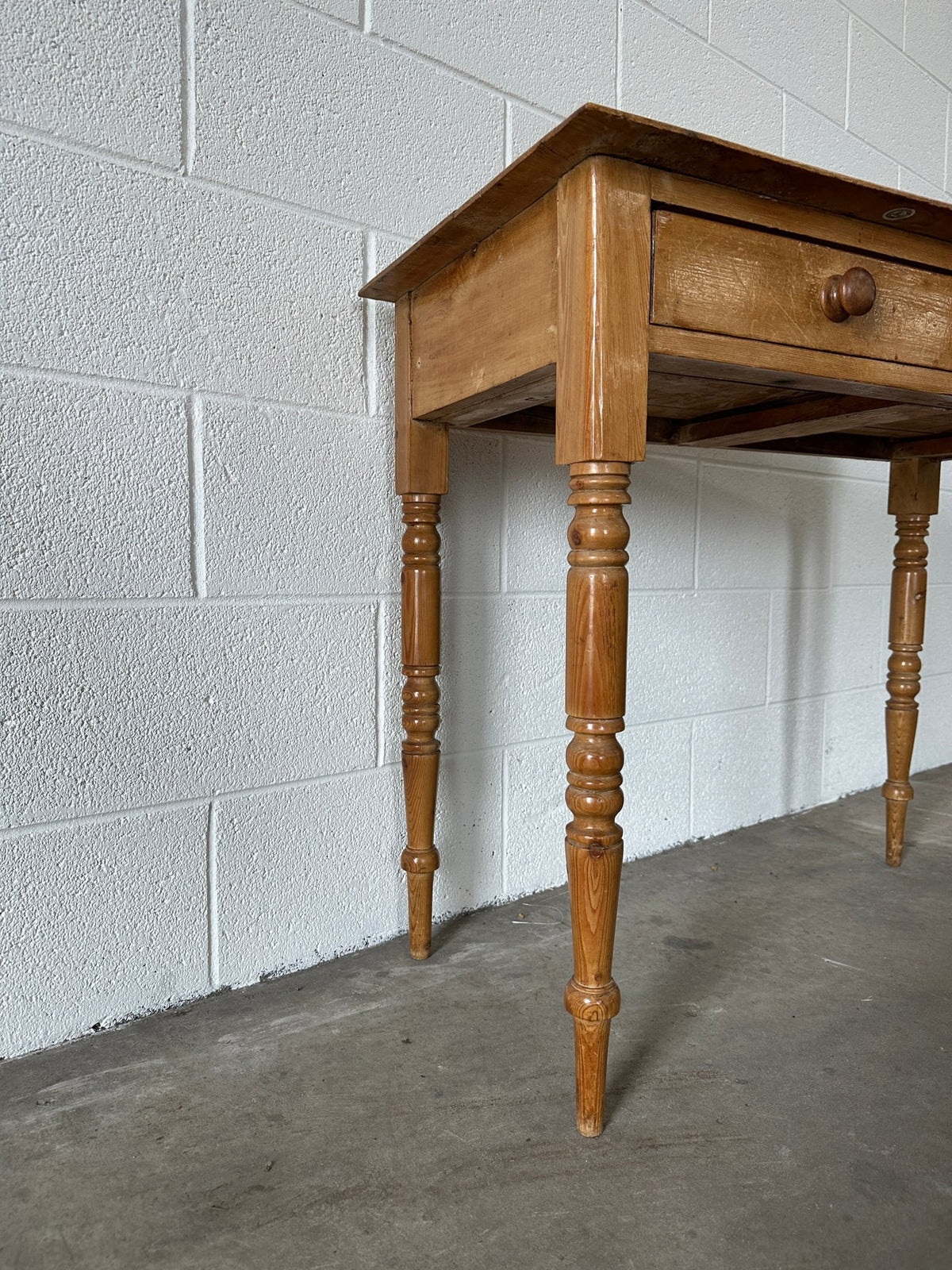 Antique pine side table or washstand with two drawers - House on Horizon