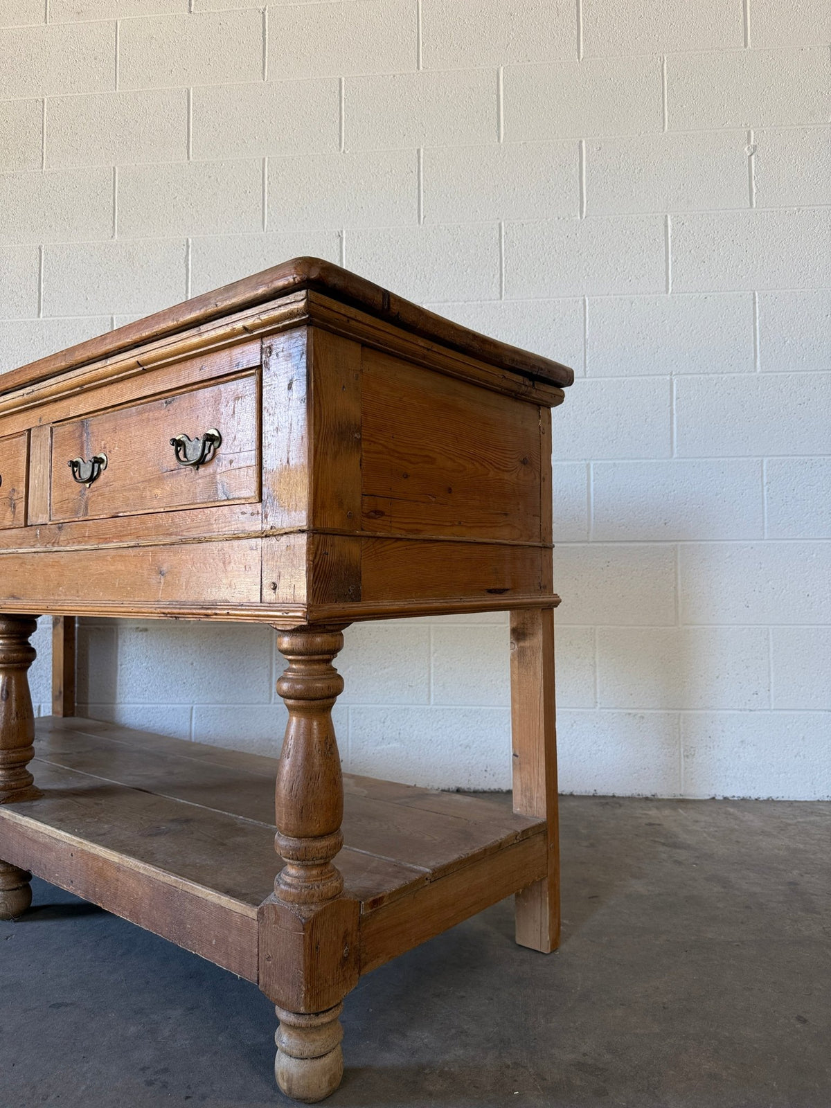 Antique pine sideboard with drop handles - House on Horizon