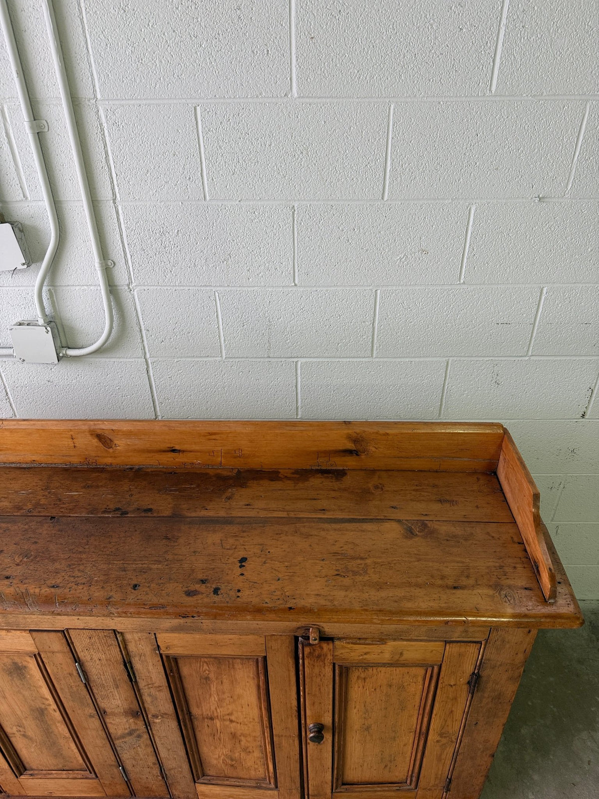 Antique pine sideboard with gallery back - House on Horizon