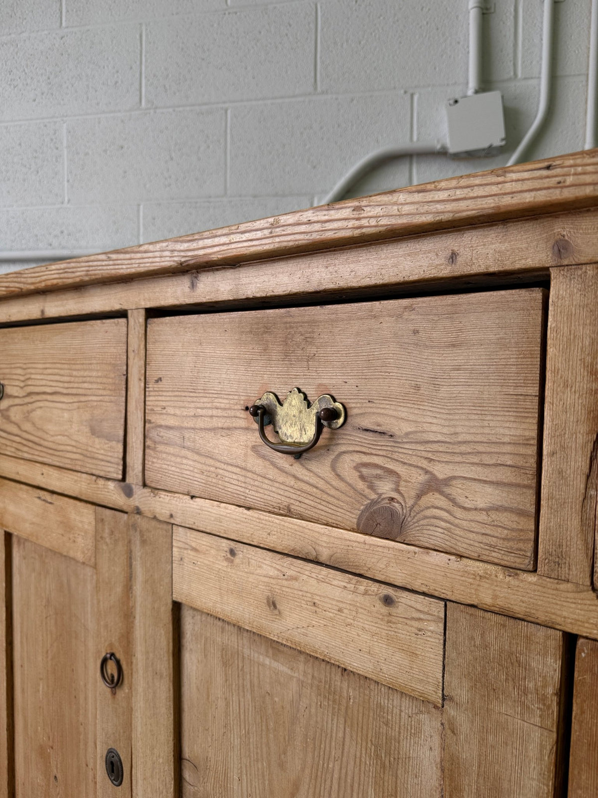 Antique pine sideboard with ring pulls - House on Horizon
