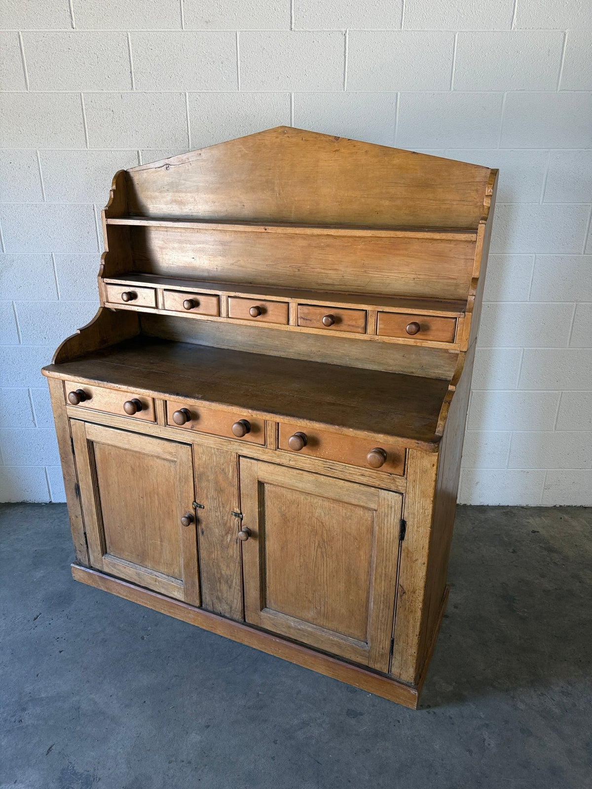 Antique Pine Sideboard with top rack - House on Horizon