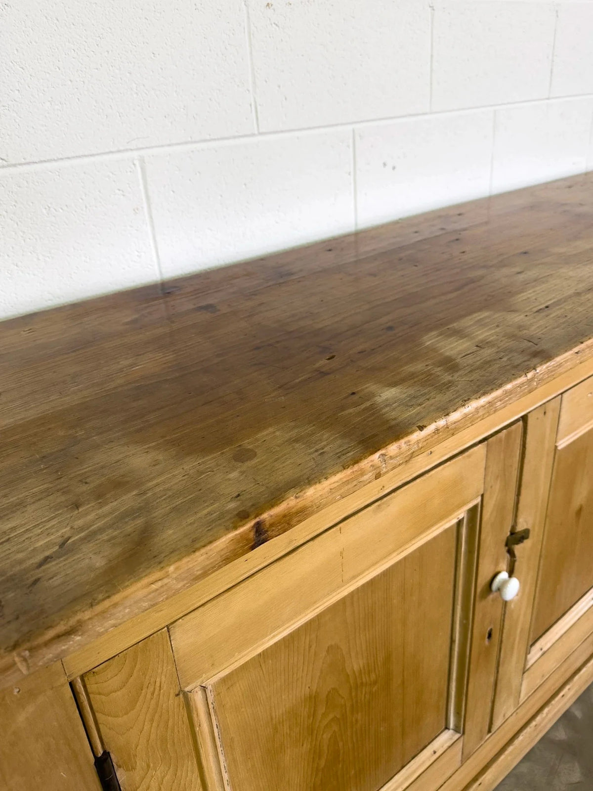 Antique Pine Sideboard with Two Doors - House on Horizon