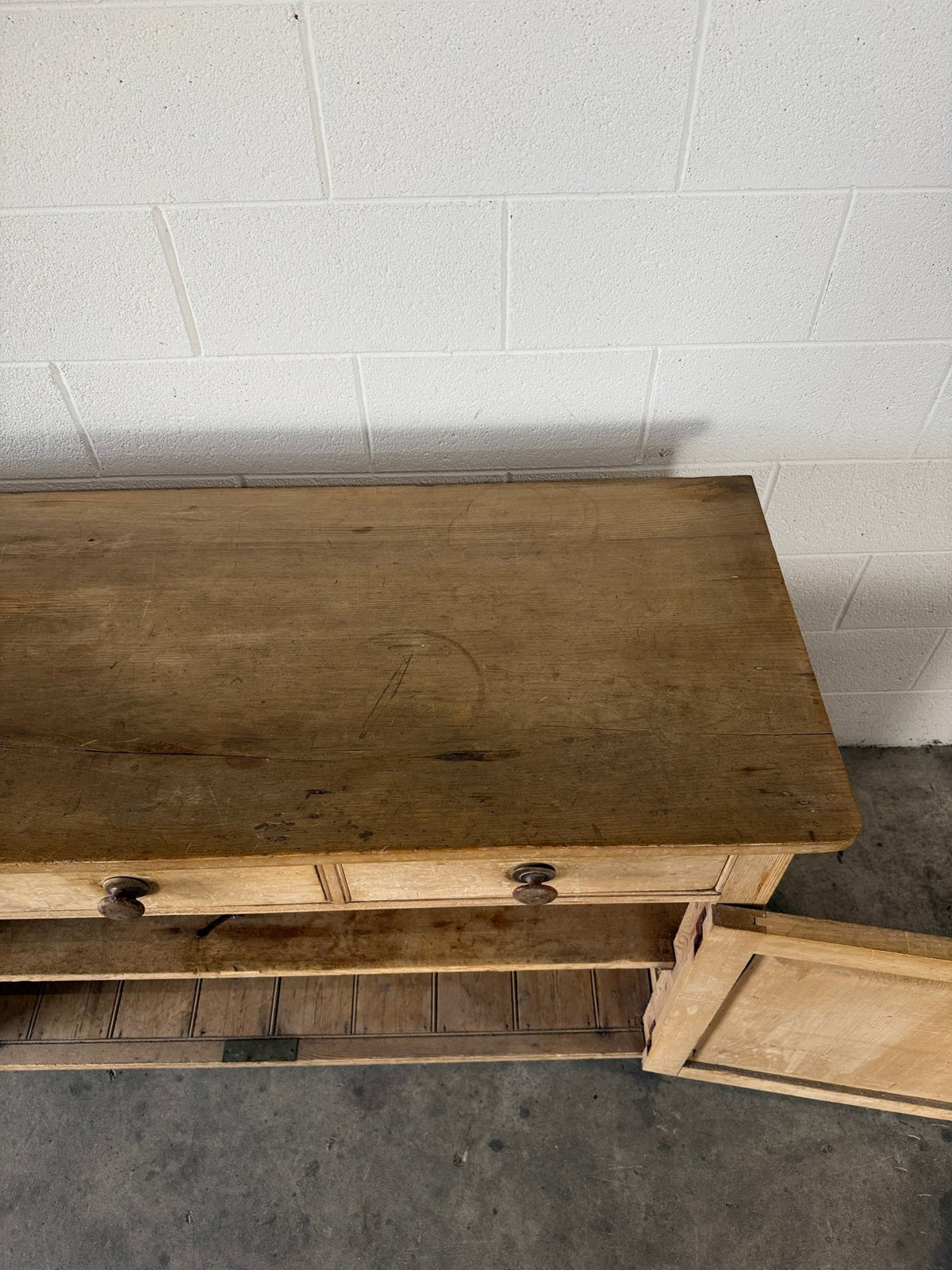 Antique pine sideboard with working key - House on Horizon