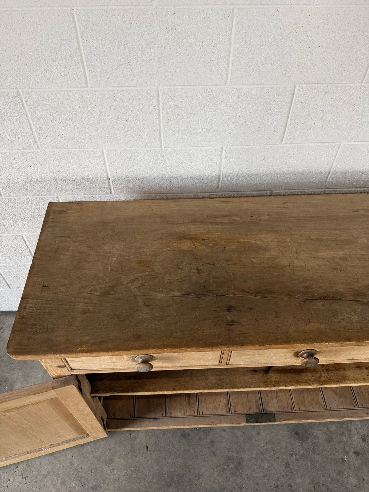 Antique pine sideboard with working key - House on Horizon
