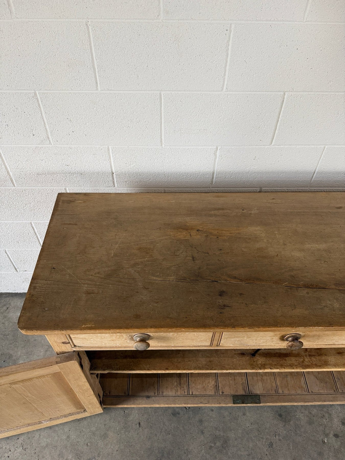 Antique pine sideboard with working key - House on Horizon