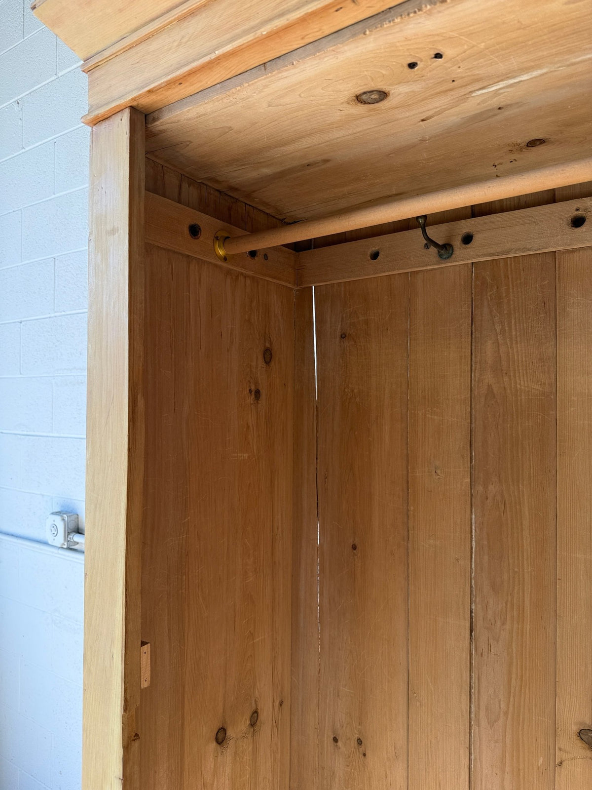 Antique pine single door wardrobe - House on Horizon