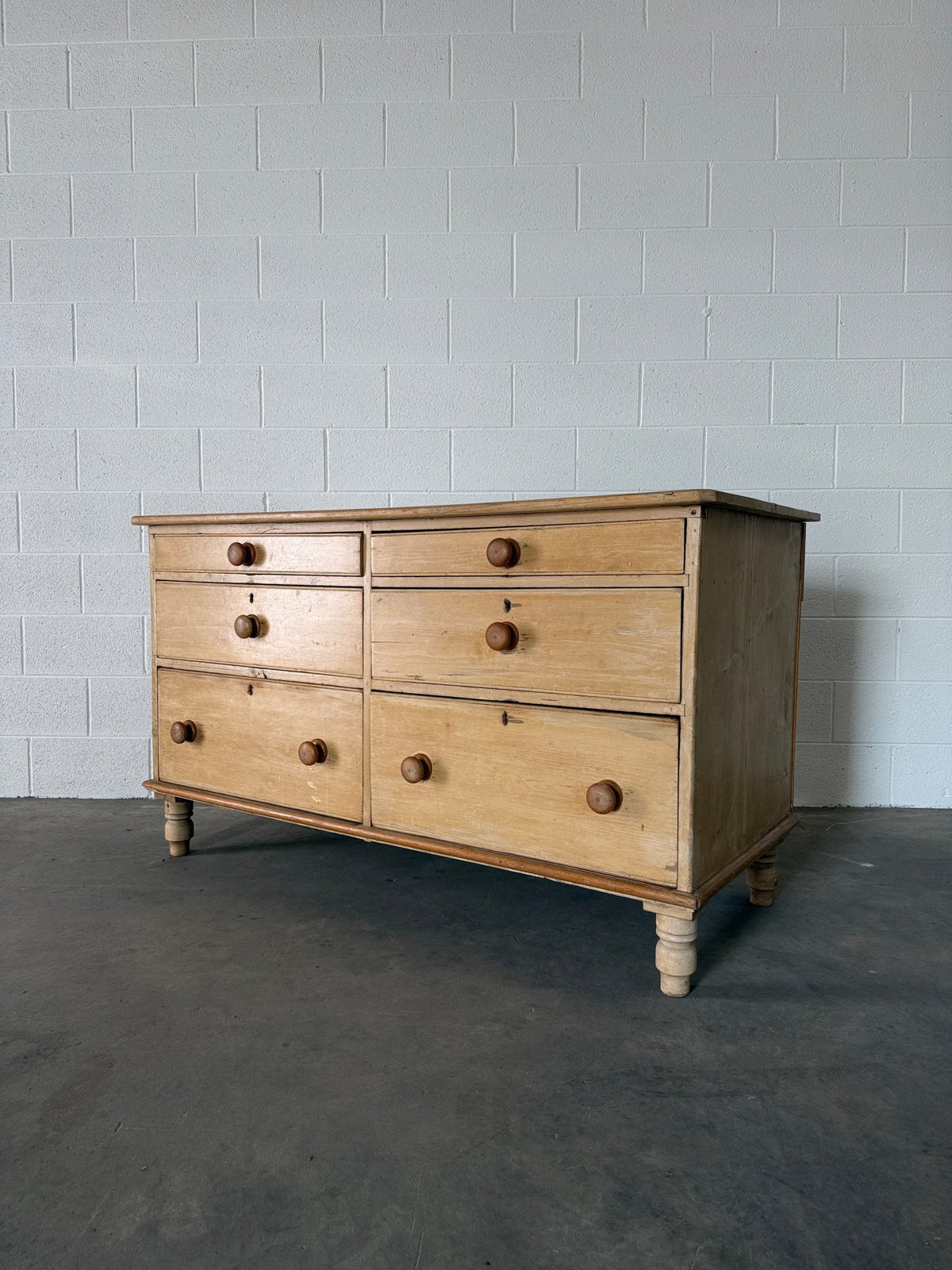 Antique pine six drawer sideboard - House on Horizon