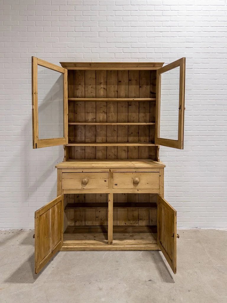 Antique pine stepback cupboard - House on Horizon