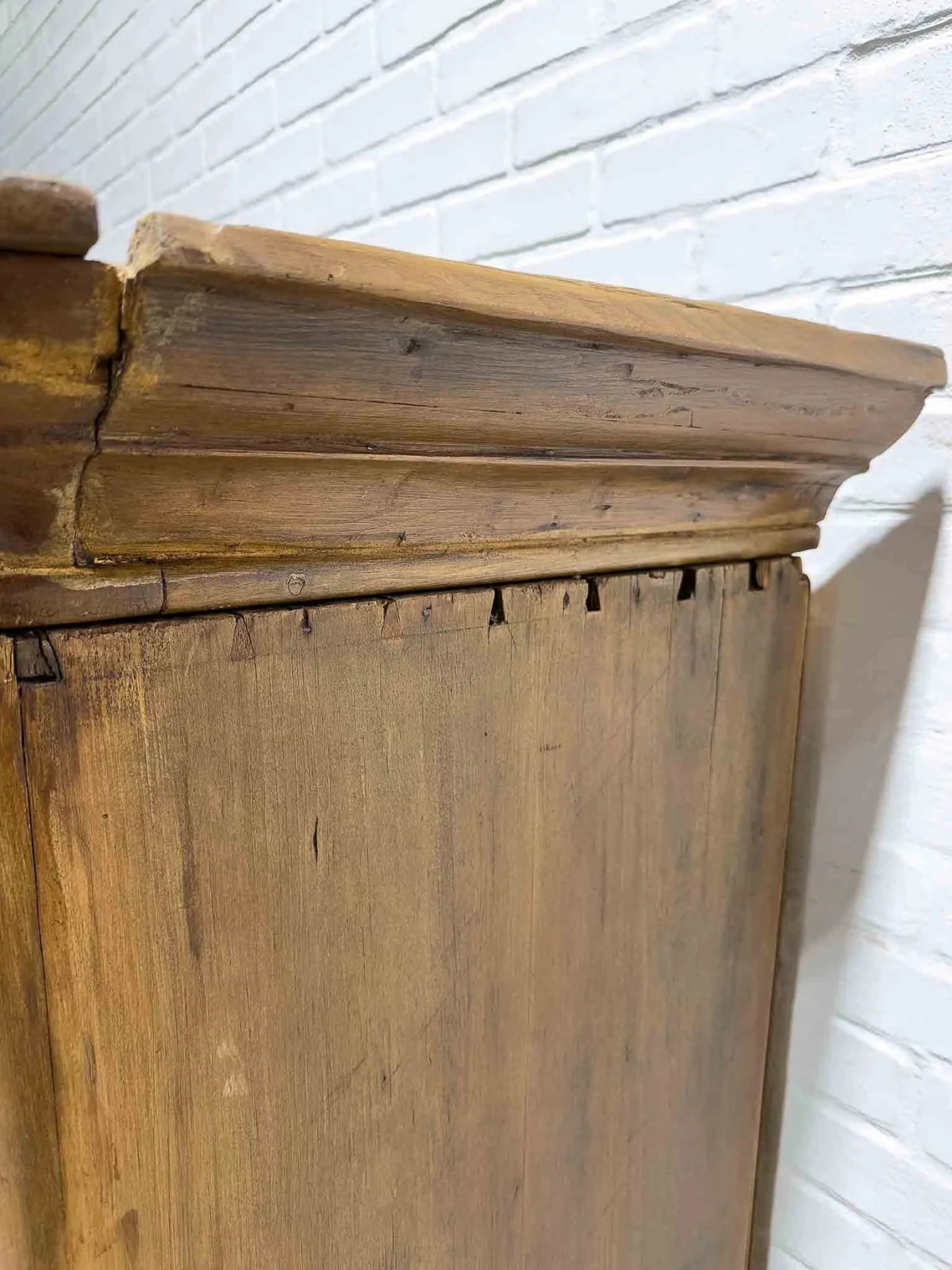 Antique pine wardrobe on tulip feet - House on Horizon