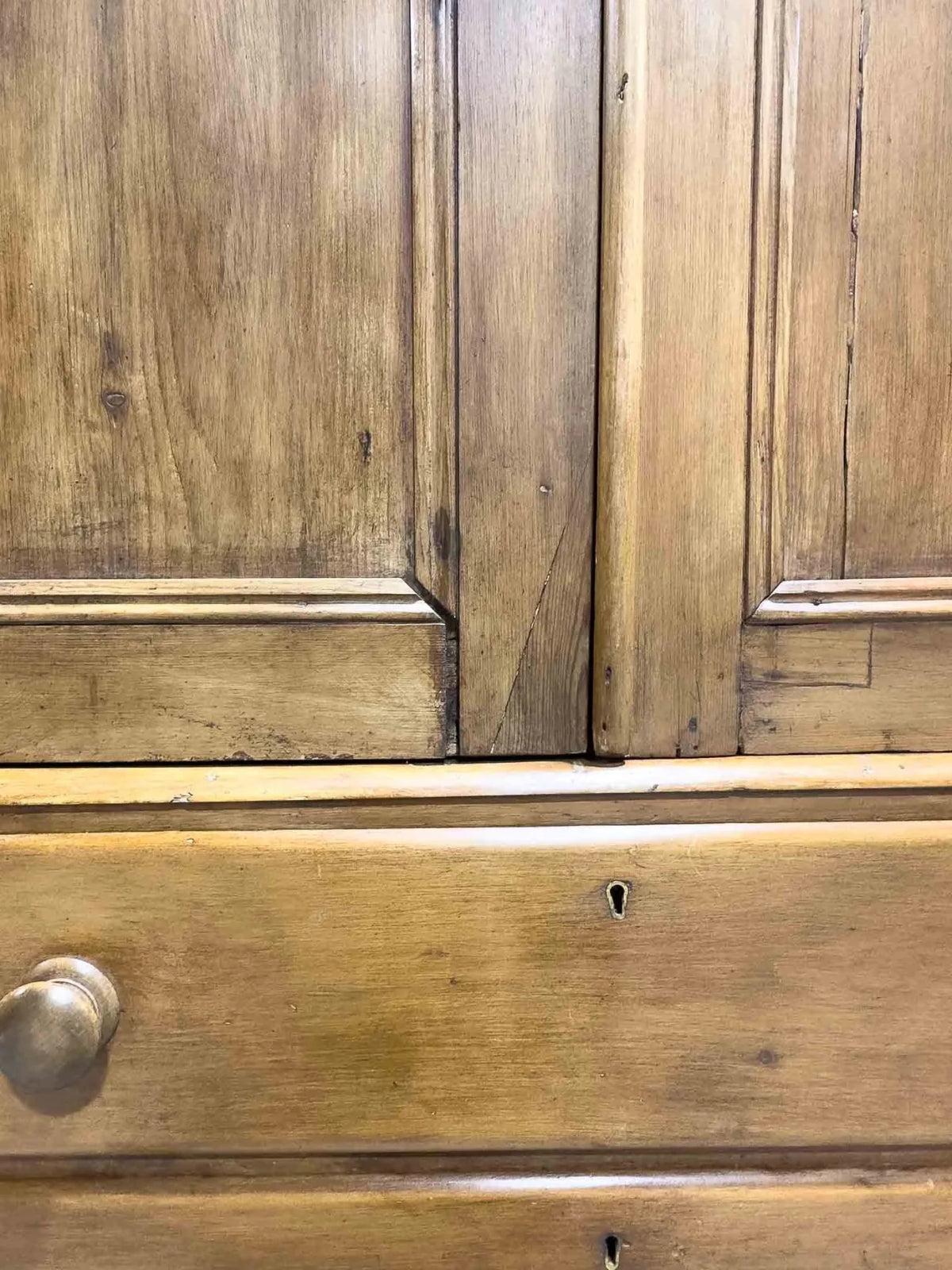 Antique pine wardrobe on tulip feet - House on Horizon