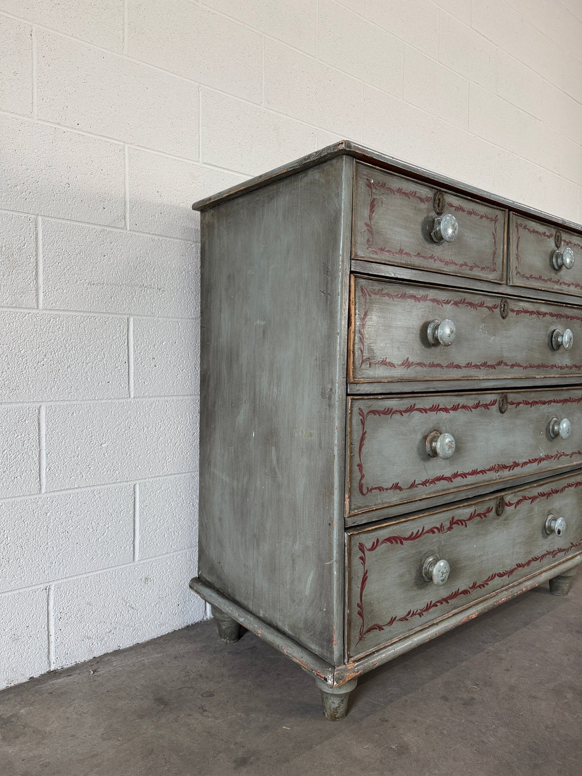Blue Painted Georgian Pine Drawers - House on Horizon