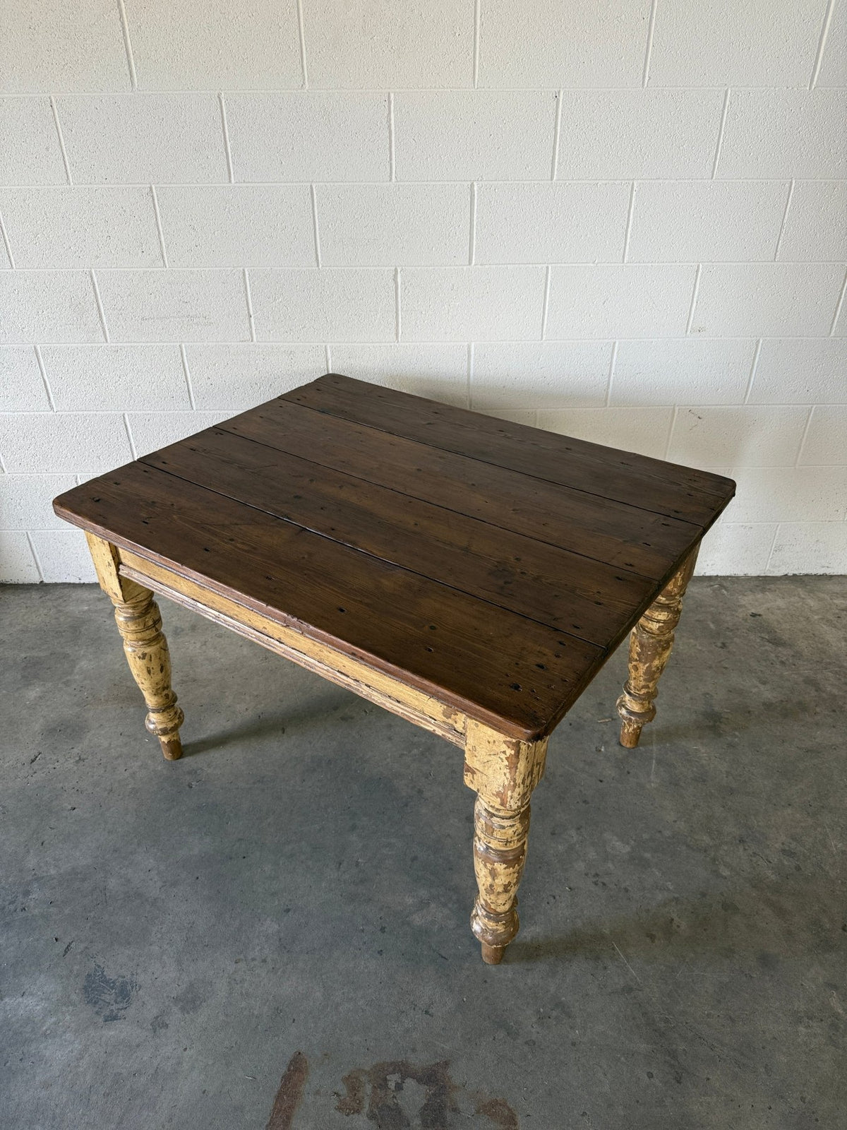Chippy painted antique pine table - House on Horizon