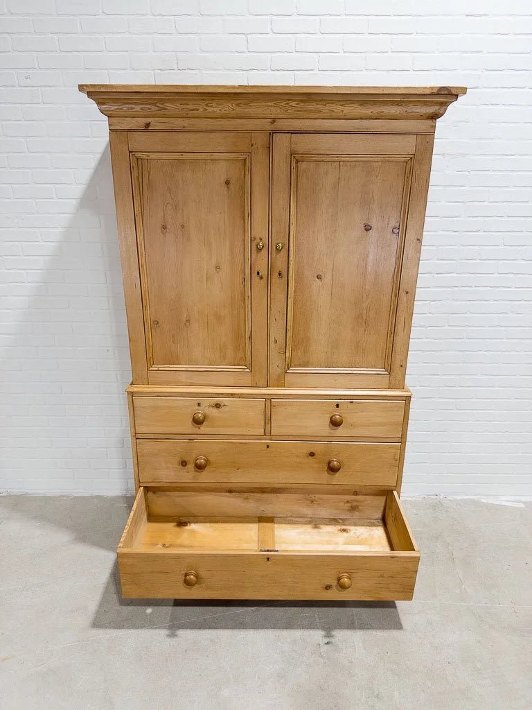 Classic antique English linen press - House on Horizon