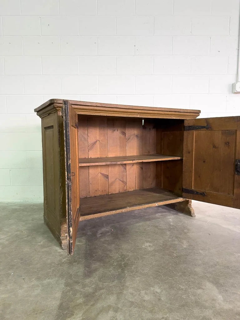 Antique cupboard with a shelved interior
