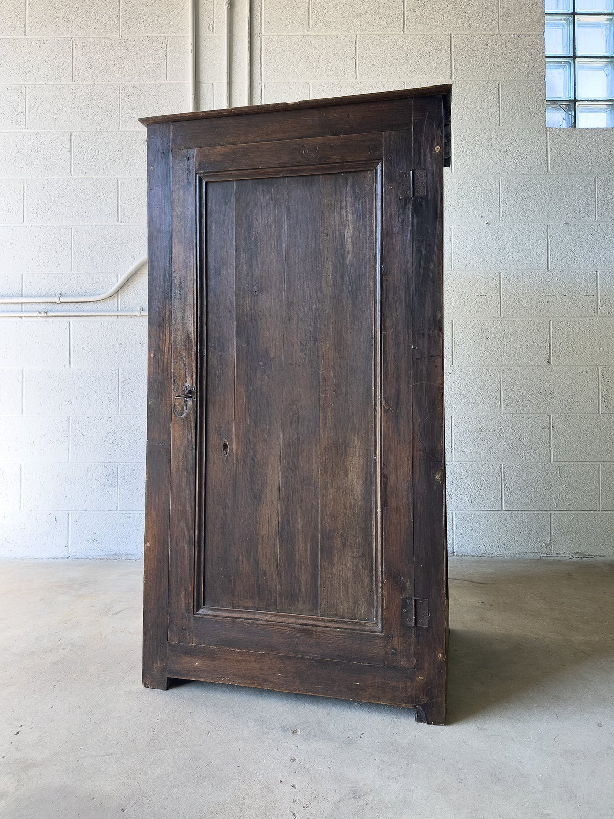 Dark stained antique pine cupboard - House on Horizon