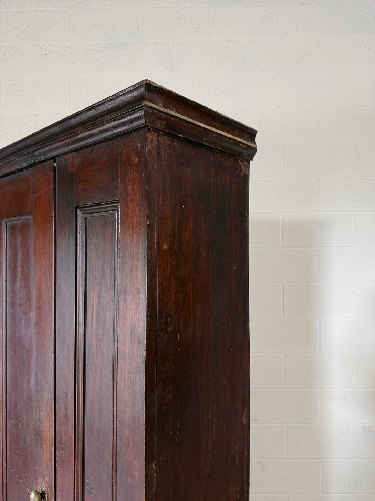 Dark stained antique pine larder cupboard - House on Horizon